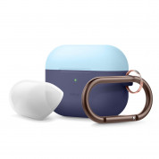 Elago Duo Hang Silicone Case - силиконов калъф с карабинер за Apple Airpods Pro (син-светлосин)