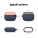 Elago Duo Hang Silicone Case - силиконов калъф с карабинер за Apple Airpods Pro (тъмносин-оранжев) 8
