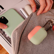 Elago Duo Hang Silicone Case - силиконов калъф с карабинер за Apple Airpods Pro (зелен-бял) 2