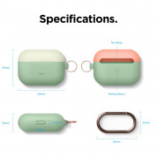 Elago Duo Hang Silicone Case - силиконов калъф с карабинер за Apple Airpods Pro (зелен-бял) 6