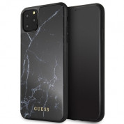 Guess Marble Case - дизайнерски кейс с висока защита за iPhone 11 Pro Max (черен)