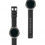 Urban Armor Gear Leather Strap - кожена (естествена кожа) каишка за Samsung Galaxy Watch 46mm и други часовници (22мм) (черен)