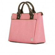 Moshi Urbana Mini Bag - стилна и луксозна кожена чанта за MacBook 12 с отделение за таблети и смартфони (бледо розов)