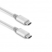 Moshi Integra USB-C 60W Charge Cable - USB-C кабел за Macbook и устройства с USB-C (100см) (светлосив)