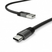 Vonmahlen Premium Cable USB-A to USB-C - USB-A към USB-C 2.0 плетен кабел за устройства с USB-C порт (100 см) (черен) 2