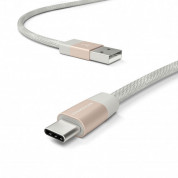 Vonmahlen Premium Cable USB-A to USB-C - USB-A към USB-C 2.0 плетен кабел за устройства с USB-C порт (100 см) (розово злато) 3