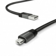 Vonmahlen Premium Cable USB-A to microUSB - USB-A към microUSB 2.0 плетен кабел за устройства с USB-C порт (100 см) (черен) 2