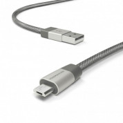 Vonmahlen Premium Cable USB-A to microUSB - USB-A към microUSB 2.0 плетен кабел за устройства с USB-C порт (100 см) (сребрист) 2