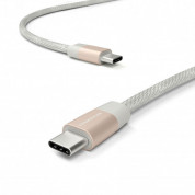 Vonmahlen Premium Cable USB-C to USB-C - USB-C към USB-C 2.0 плетен кабел за устройства с USB-C порт (100 см) (розово злато) 2