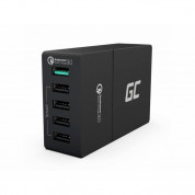 Green Cell 5 USB Quick Charger - захранване с 5 x USB изхода и Quick Charge 3.0 технология за бързо зареждане за мобилни телефони и таблети (черен)