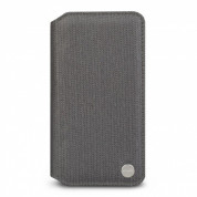 Moshi Overture Case - кожен/текстилен калъф, тип портфейл и поставка за iPhone XS Max (сив)