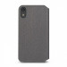 Moshi Overture Case - кожен/текстилен калъф, тип портфейл и поставка за iPhone XR (сив) 4