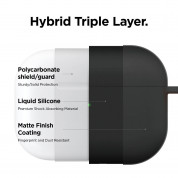 Elago Airpods Pro Liquid Hybrid Hang Case - твърд силиконов кейс с карабинер за Apple Airpods Pro (черен) 1