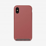 Tech21 Evo Luxe Case - хибриден кожен кейс с висока защита за iPhone XS, iPhone X (червен)