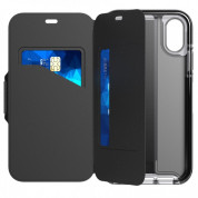 Tech21 Evo Wallet Kenley Case - кожен флип калъф с висока защита за iPhone XS, iPhone X (черен) 6