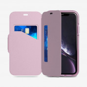 Tech21 Evo Wallet Case - кожен флип калъф с висока защита за iPhone XR (розов) 5