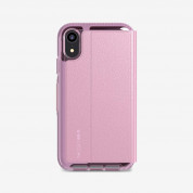 Tech21 Evo Wallet Case - кожен флип калъф с висока защита за iPhone XR (розов) 2