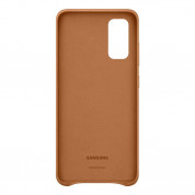 Samsung Leather Cover EF-VG980LAEGEU - оригинален кожен калъф (естествена кожа) за Samsung Galaxy S20 (кафяв) 1