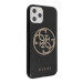 Guess Glitter 4G Circle Logo Case - дизайнерски кейс с висока защита за iPhone 11 Pro Max (черен) 3
