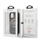 Guess Glitter 4G Circle Logo Case - дизайнерски кейс с висока защита за iPhone 11 Pro Max (черен) 4