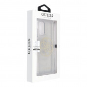 Guess Glitter 4G Circle Logo Case - дизайнерски кейс с висока защита за Samsung Galaxy S20 (сив) 6