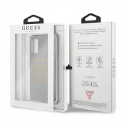 Guess Glitter 4G Circle Logo Case - дизайнерски кейс с висока защита за Samsung Galaxy S20 (сив) 5