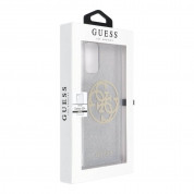 Guess Glitter 4G Circle Logo Case - дизайнерски кейс с висока защита за Samsung Galaxy S20 Plus (сив) 6