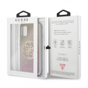 Guess Glitter 4G Circle Logo Case - дизайнерски кейс с висока защита за Samsung Galaxy S20 Plus (розов) 5