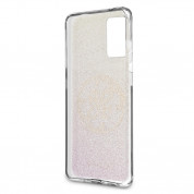 Guess Glitter 4G Circle Logo Case - дизайнерски кейс с висока защита за Samsung Galaxy S20 Plus (розов) 4