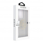Guess Glitter 4G Circle Logo Case - дизайнерски кейс с висока защита за Samsung Galaxy S20 Ultra (сив) 6