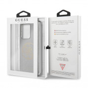 Guess Glitter 4G Circle Logo Case - дизайнерски кейс с висока защита за Samsung Galaxy S20 Ultra (сив) 5
