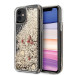 Guess Liquid Glitter Hearts Case - дизайнерски кейс с висока защита за iPhone 11 (златист) 1