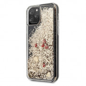 Guess Liquid Glitter Hearts Case - дизайнерски кейс с висока защита за iPhone 11 Pro Max (златист) 1