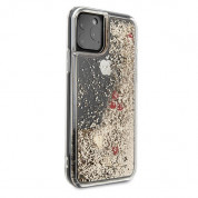 Guess Liquid Glitter Hearts Case - дизайнерски кейс с висока защита за iPhone 11 Pro Max (златист) 2