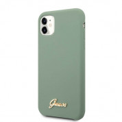 Guess Hard Silicone Case - силиконов (TPU) калъф за iPhone 11 (зелен) 1