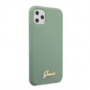 Guess Hard Silicone Case - силиконов (TPU) калъф за iPhone 11 Pro Max (зелен) 2