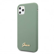 Guess Hard Silicone Case - силиконов (TPU) калъф за iPhone 11 Pro Max (зелен) 1