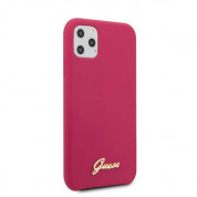 Guess Hard Silicone Case - силиконов (TPU) калъф за iPhone 11 Pro Max (червен) 2