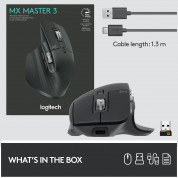 Logitech MX Master 3 Advanced Wireless Mouse - безжична мишка за PC и Mac (тъмносив) 7
