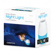 Omega LED Projector Night Light - нощна светлина със звезден проектор за деца (син) 1