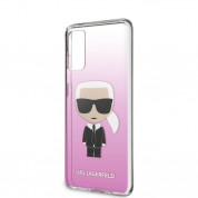 Karl Lagerfeld Iconic Gradient Case - дизайнерски кейс с висока защита за Samsung Galaxy S20 (розов) 1