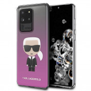 Karl Lagerfeld Iconic Gradient Case - дизайнерски кейс с висока защита за Samsung Galaxy S20 Ultra (розов)
