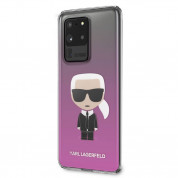 Karl Lagerfeld Iconic Gradient Case - дизайнерски кейс с висока защита за Samsung Galaxy S20 Ultra (розов) 1
