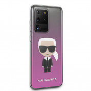 Karl Lagerfeld Iconic Gradient Case - дизайнерски кейс с висока защита за Samsung Galaxy S20 Ultra (розов) 2