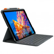 Logitech Slim Keyboard Folio - безжична клавиатура, кейс и поставка за iPad Air 3 (2019) (тъмносив)