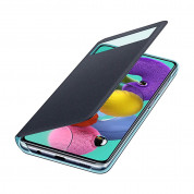 Samsung Galaxy S-View Wallet Cover EF-EA515PBE - оригинален калъф през който виждате информация от дисплея за Samsung Galaxy A51 (черен) 2