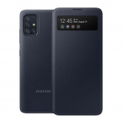 Samsung Galaxy S-View Wallet Cover EF-EA515PBE - оригинален калъф през който виждате информация от дисплея за Samsung Galaxy A51 (черен)