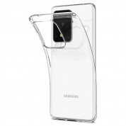 Spigen Liquid Crystal Case - тънък качествен силиконов (TPU) калъф за Samsung Galaxy S20 Ultra (прозрачен)  3