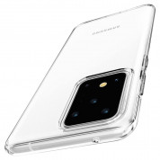 Spigen Liquid Crystal Case - тънък качествен силиконов (TPU) калъф за Samsung Galaxy S20 Ultra (прозрачен)  4