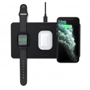 Satechi Trio Wireless Charging Pad - док станция и поставка за безжично зареждане на Qi устройства, Apple Watch и Apple AirPods (черен)